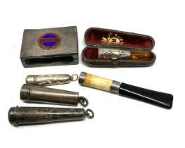 selection of silver Tobacciana items