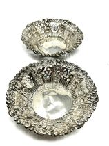 2 antique silver sweet dishes