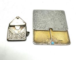 2 antique silver stamp cases