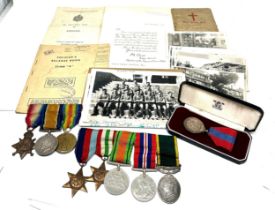 WW1-WW2 Family medal groups & original paperwork & photos ww1 trio to 12637 pte w.g Langrish