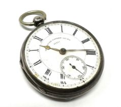 Antique silver open face fusee pocket watch w.scott Thornhill the watch is ticking