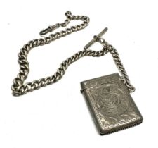 antique silver albert watch chain & vesta case