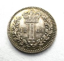 Victorian 1869 silver maundy penny