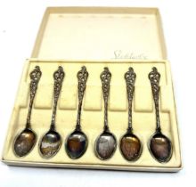 6 boxed scandinavian silver tea spoons