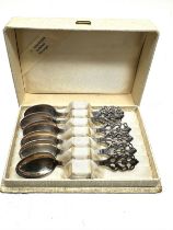 set of 6 boxed scandinavian silver tea spoons