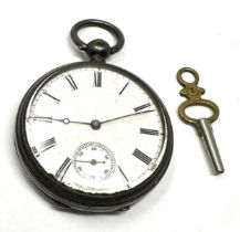 Antique open face waltham silver fob watch key wound the watch is ticking