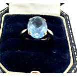 9ct gold blue gemstone dress ring (2.7g)