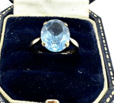 9ct gold blue gemstone dress ring (2.7g)