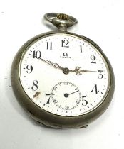 Omega open face pocket watch the watch is ticking