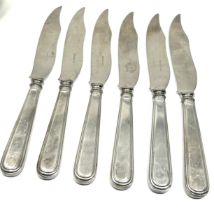 Set of 6 tiffany & co silver handle table knives blades marked tiffany and co handles hallmarked