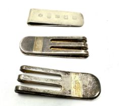 3 silver money clips