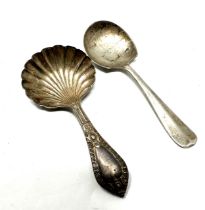 2 antique silver tea caddy spoons