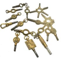 selection of antique pocket watch keys