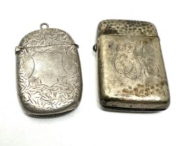 2 antique silver vesta cases