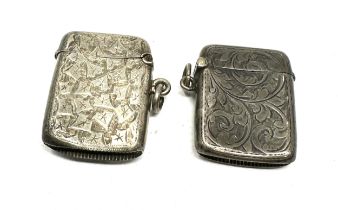 2 antique silver vesta cases