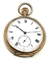 Antique gold plated open face pocket watch the watch is ticking