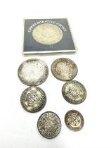 selection of silver coins includes 1937 crown