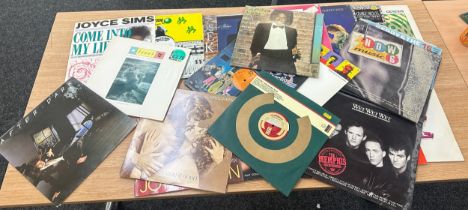 selection of 80's/90's vinyl records to include Wet, Wet, Wet, Level 42, Now 6 etc