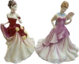 2 Royal Dounton lady Figures includes Summer ball hn5464 and autumb ball hn 5465
