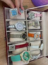 Cased set of ladies watches, untested