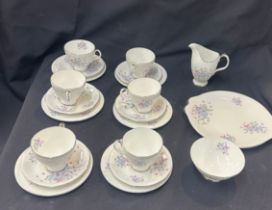 Part six piece Royal albert buttons and bows tea service