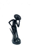 Art deco style Lady figure desk top fountain pen holder