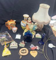 Selection of miscellaneous includes lamp, vase, glassware etc