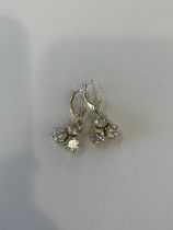 15ct Gold stone set drop earrings