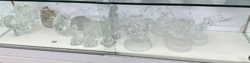 Large selection of assorted glass figures