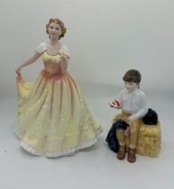 Two vintage Royal Doulton figures ' First Price' HN 3911 and ' Figure of the year 1995 Deborah'