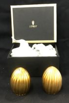 Boxed Lâ€™Objet Salt and Pepper Shakers, 24 ct gold plated, sp3001