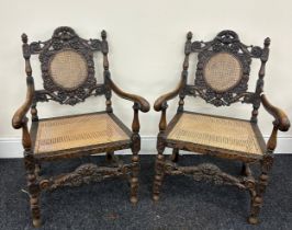 Pair of antique bergere chairs