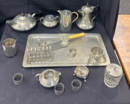Selection of vintage pewter ware includes Craftmens etc
