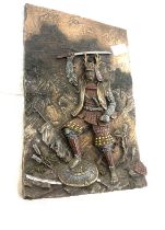 Bronzed plaque depicting a Samuri Warrior measures approx 12 inches long by 8 pieces wide