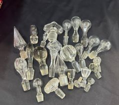 Selection of vintage glass decanter tops