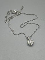 9ct gold cz pendant and chain 4 gram in total