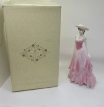 Coalport 1750 sweet harmony figurine in original box measures approx 8 inches tall