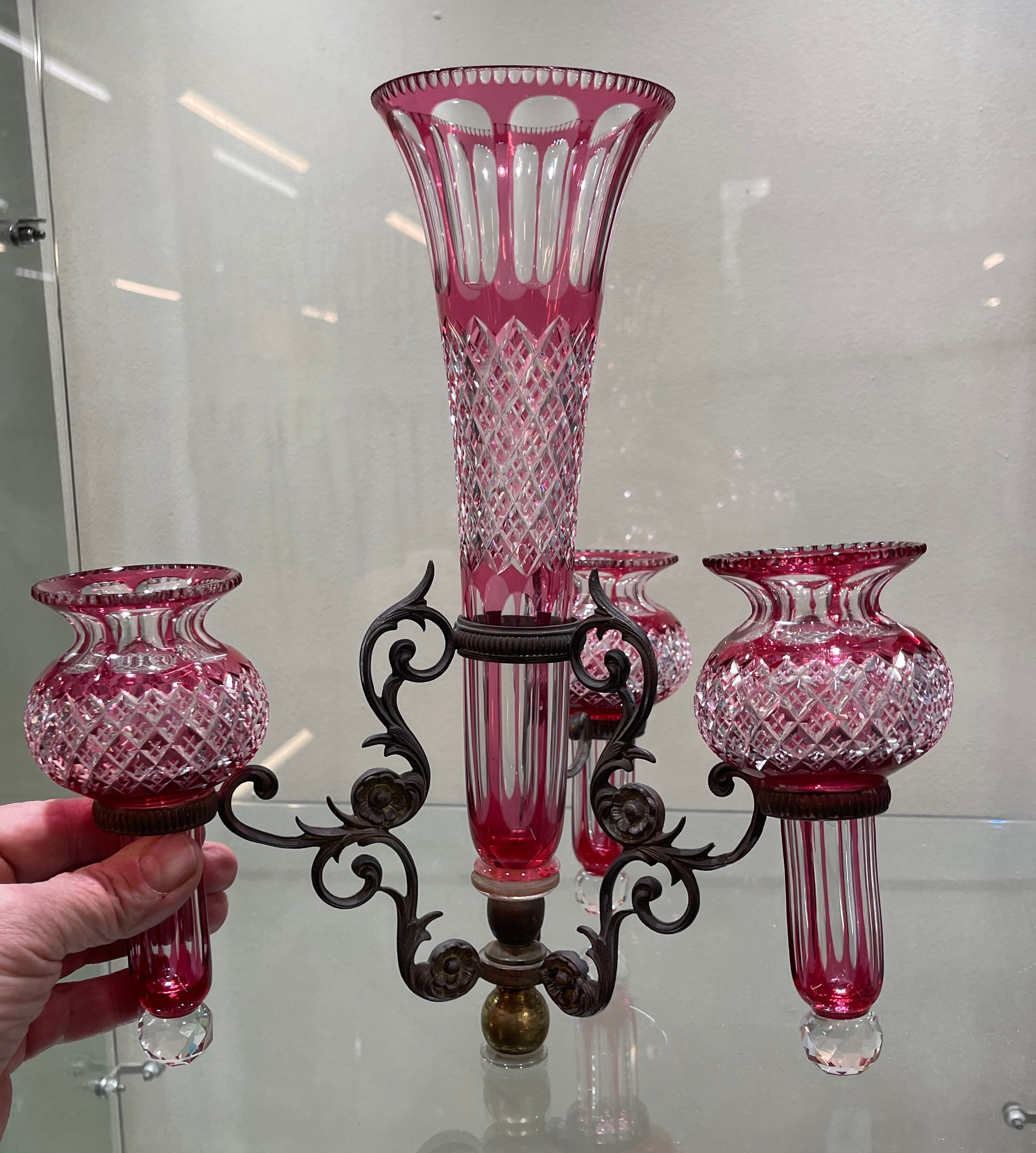 Antique Ruby Glass epergne - Bild 2 aus 7