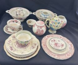 Selection of vintage Masons pottery to include teapot, plates, bowls, ginger jars etc