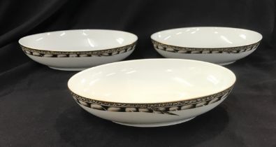 Set of three Ralph Lauren "Carolyn" porcelain serving dishes 11 inches by 7.5 inches