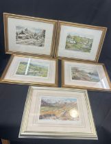 5 Signed prints by Judy Boyen measures approximately 16 inches by 13 inches tall