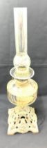 Vintage cast iron base oil lamp height 23.5 inches tall