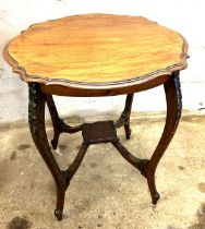 Mahogany centre table measures approx 29 inches tall by 28 diameter