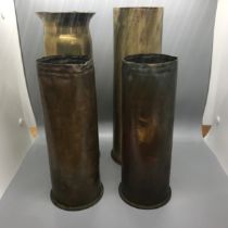 Four trench art shells