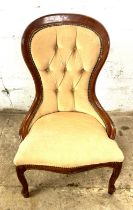 Mahogany spoon back bedroom chair