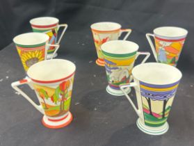 Clarice Cliff style mugs- Woodstock Wren