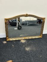 Large gilt framed mirror measures approximately 50 inches wide 36 inches tall