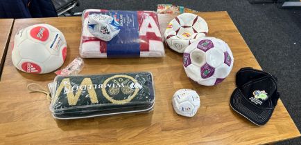 Selection of sports memorabilia