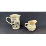 Vintage creamware jug and 1 other