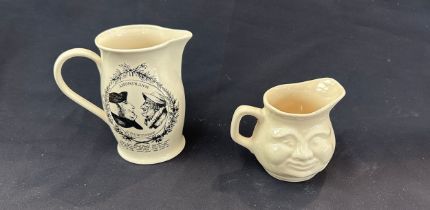 Vintage creamware jug and 1 other